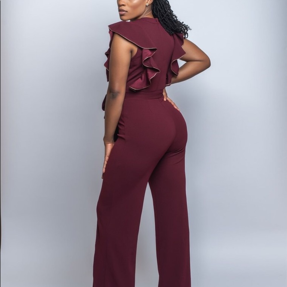 SLEEVELESS RUFFLE JUMSUIT - Picture 2 of 2